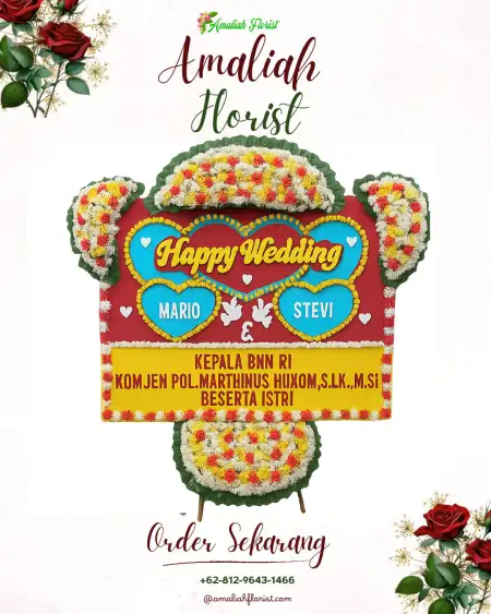 Papan Bunga Pernikahan Paguyaman